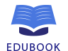Blue open book icon above the word "EDUBOOK" in capital letters.